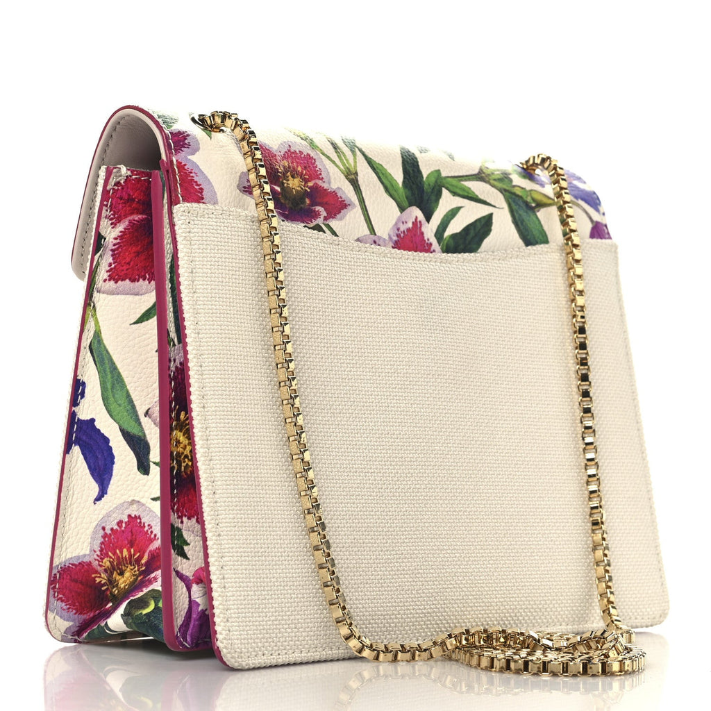 Canvas Calfskin Thalia Crossbody Bag White Multicolor