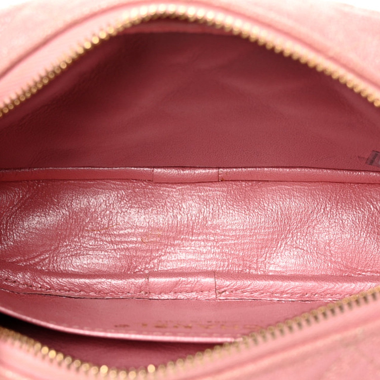 Iridescent Caviar Quilted Small Timeless Camera Case Pink