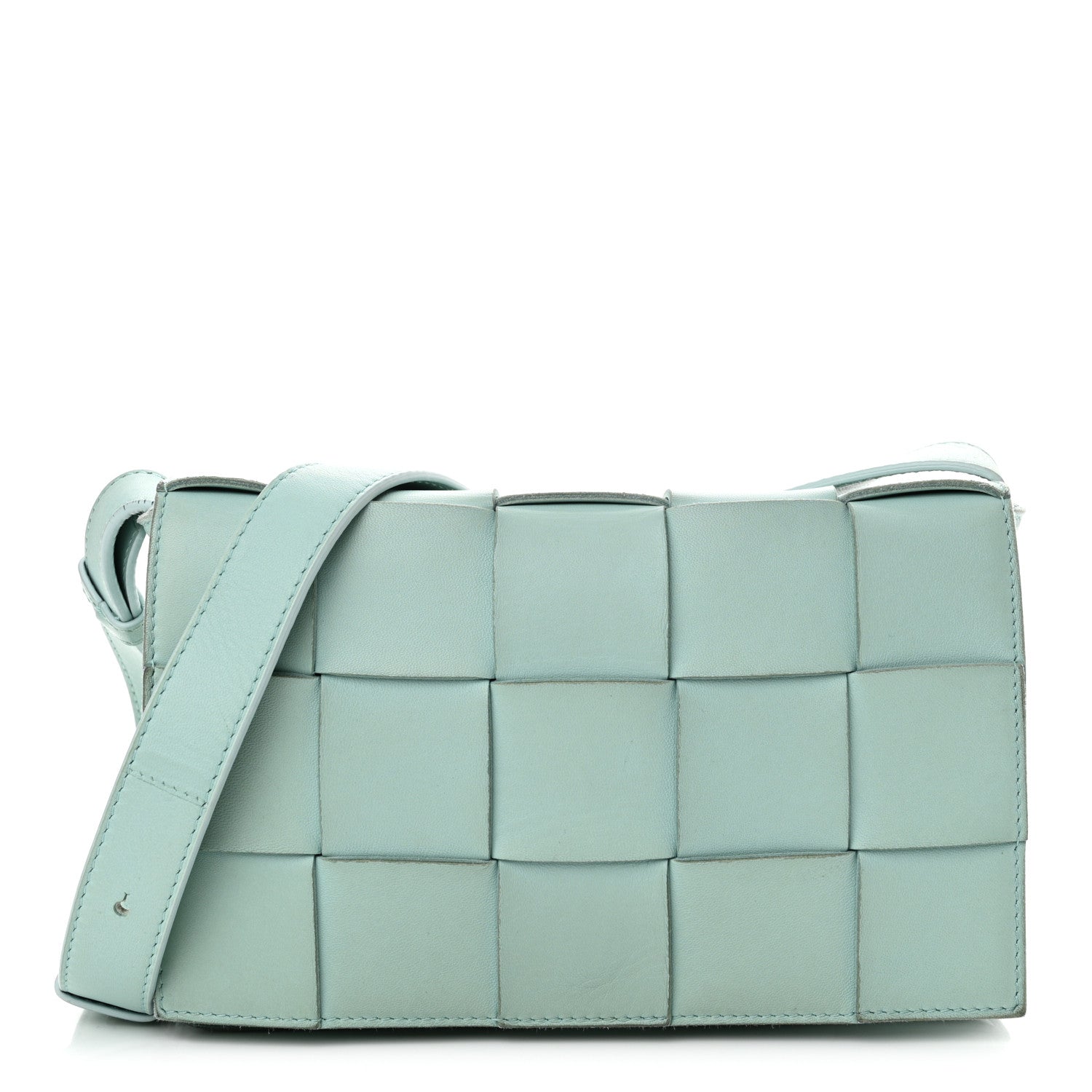 Lambskin Maxi Intreccio Cassette Bag Teal Washed