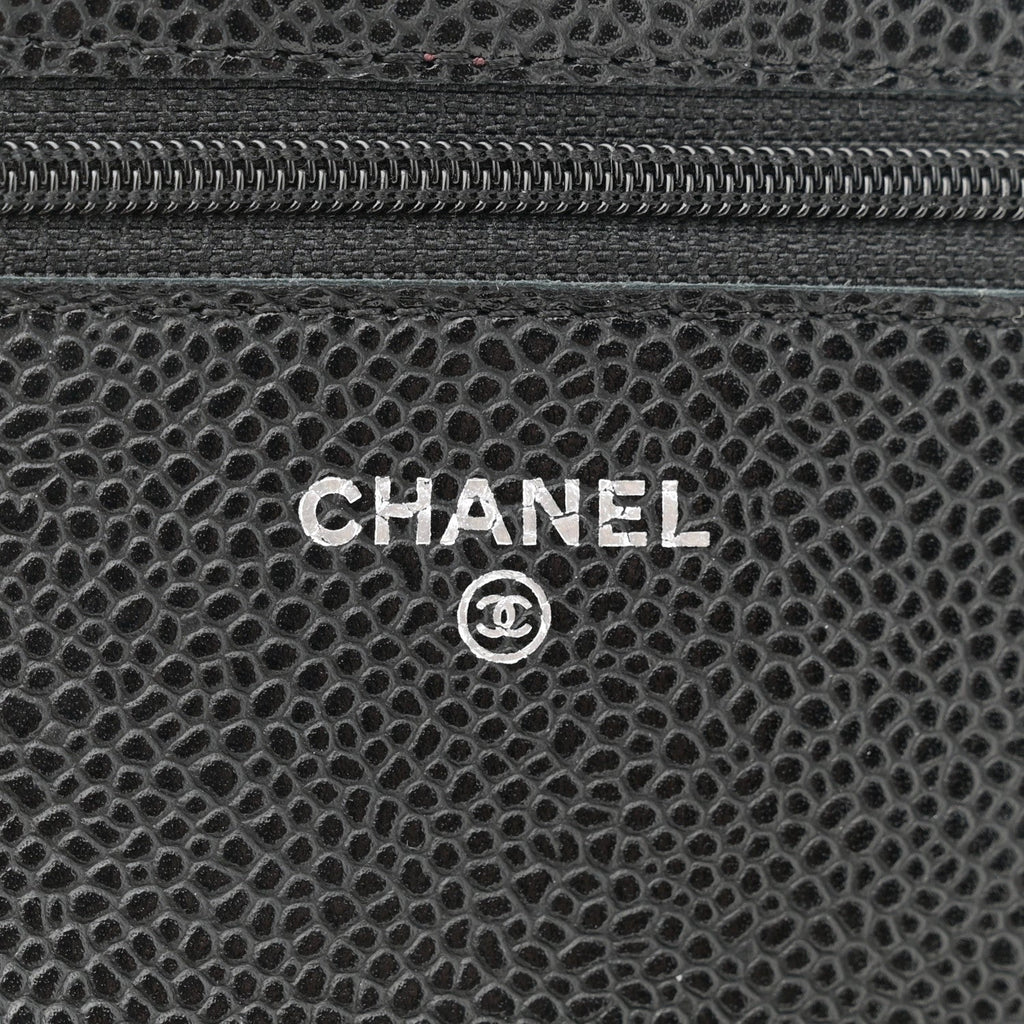 Caviar Quilted Wallet On Chain WOC Black