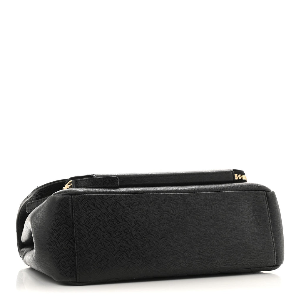 Caviar Quilted Large Business Affinity Flap Black