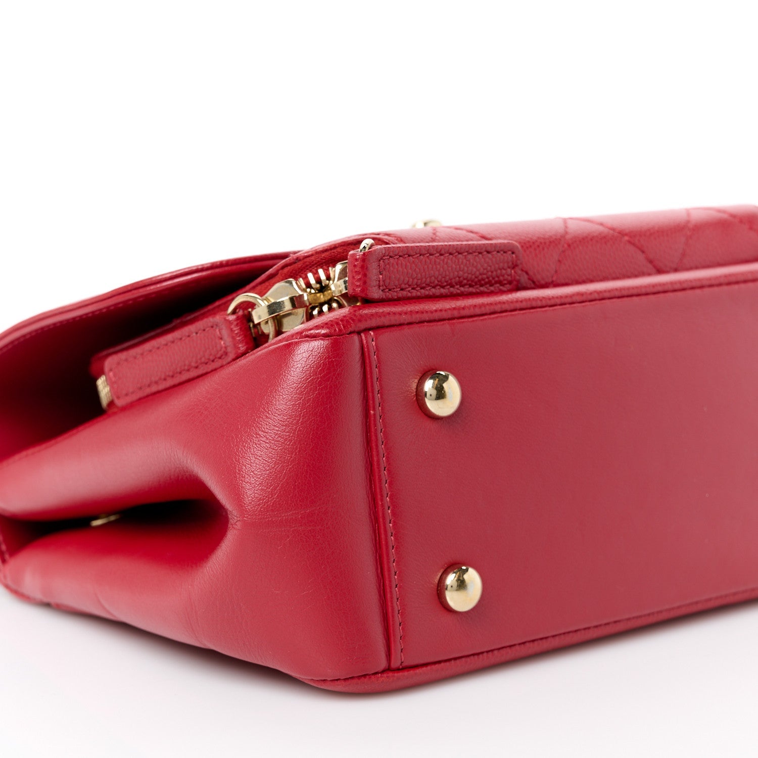 Caviar Quilted Small Business Affinity Flap Red