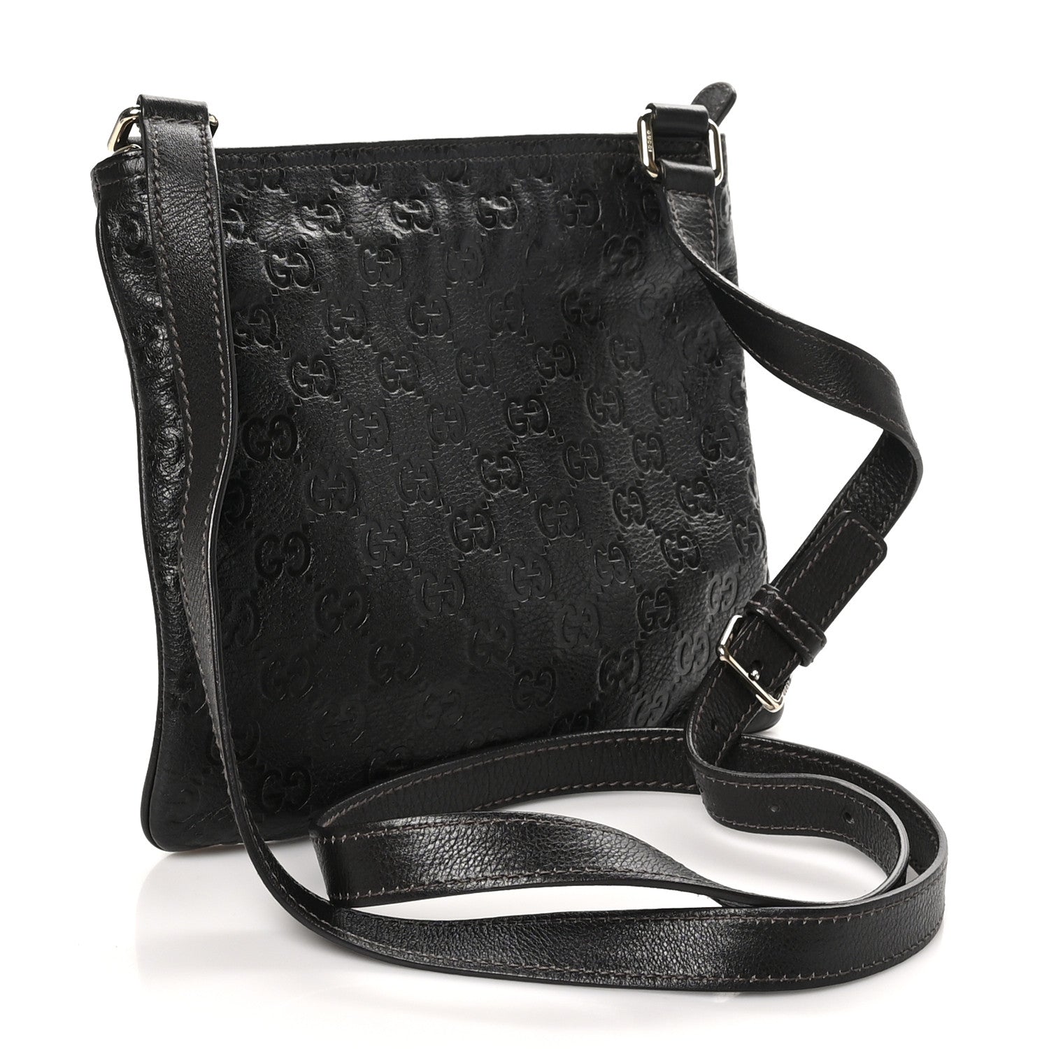 Guccissima Small Flat Messenger Bag Dark Brown