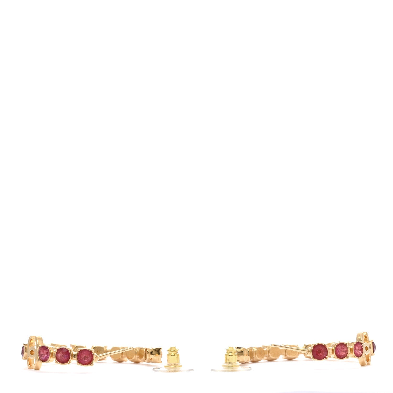 Crystal CC Hoop Earrings Gold Pink Orange Purple Yellow