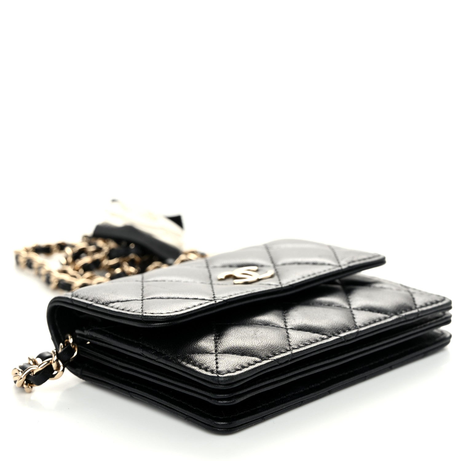 Lambskin Quilted My Chanel Lady  Holder On Chain Black