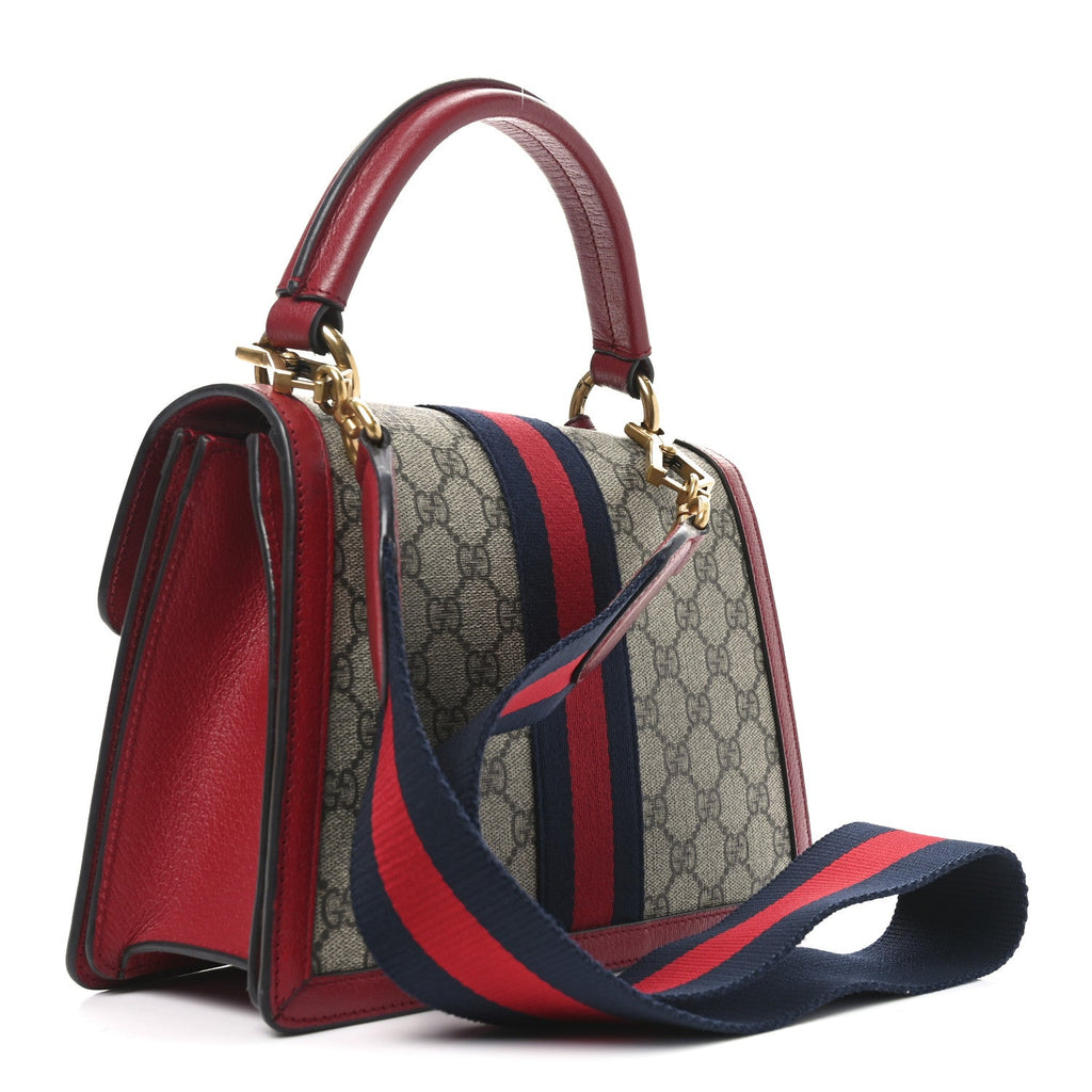 GG Supreme Monogram Small Queen Margaret Top Handle Bag Red