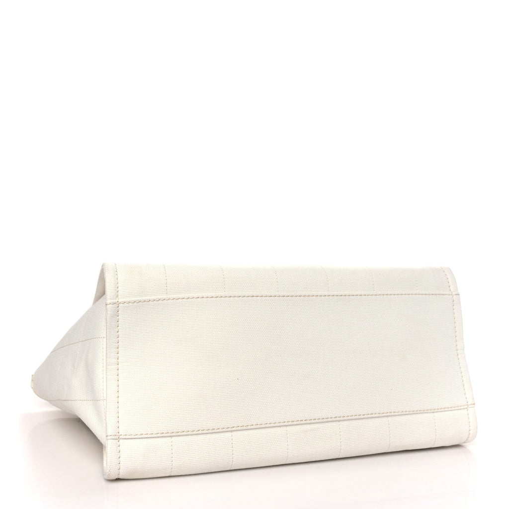 Cotton Medium Deauville Tote White
