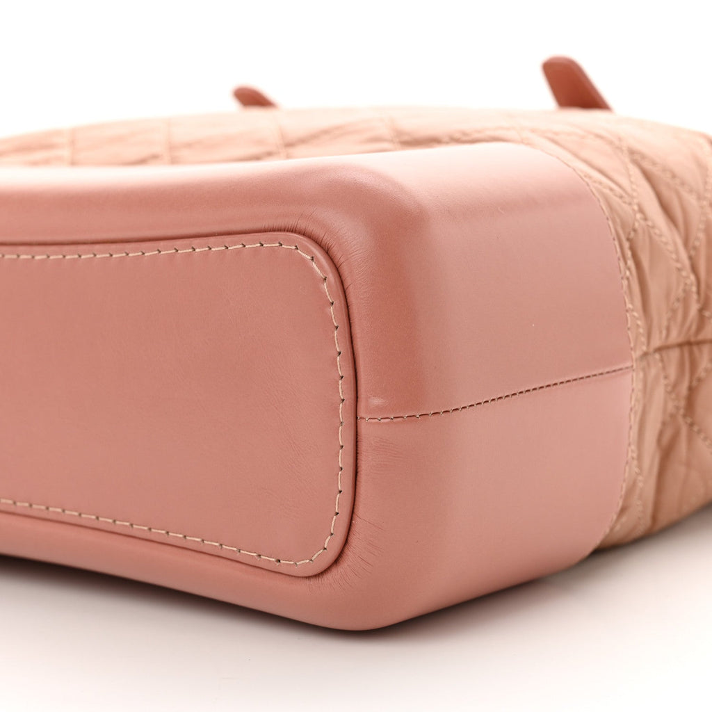 Aged Calfskin Quilted Medium Gabrielle Shopping Tote  Pink