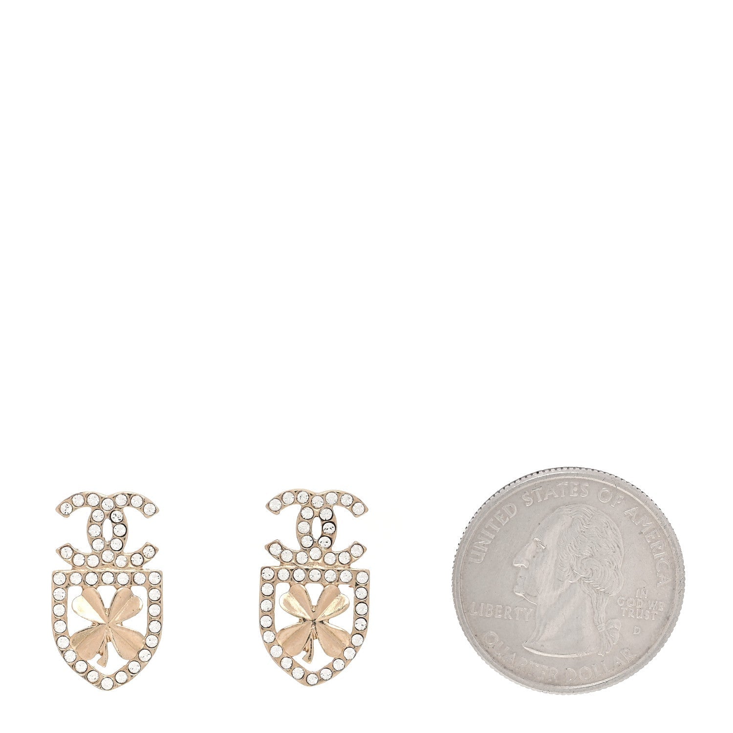 Crystal CC Sergeant Chanel Earrings Gold