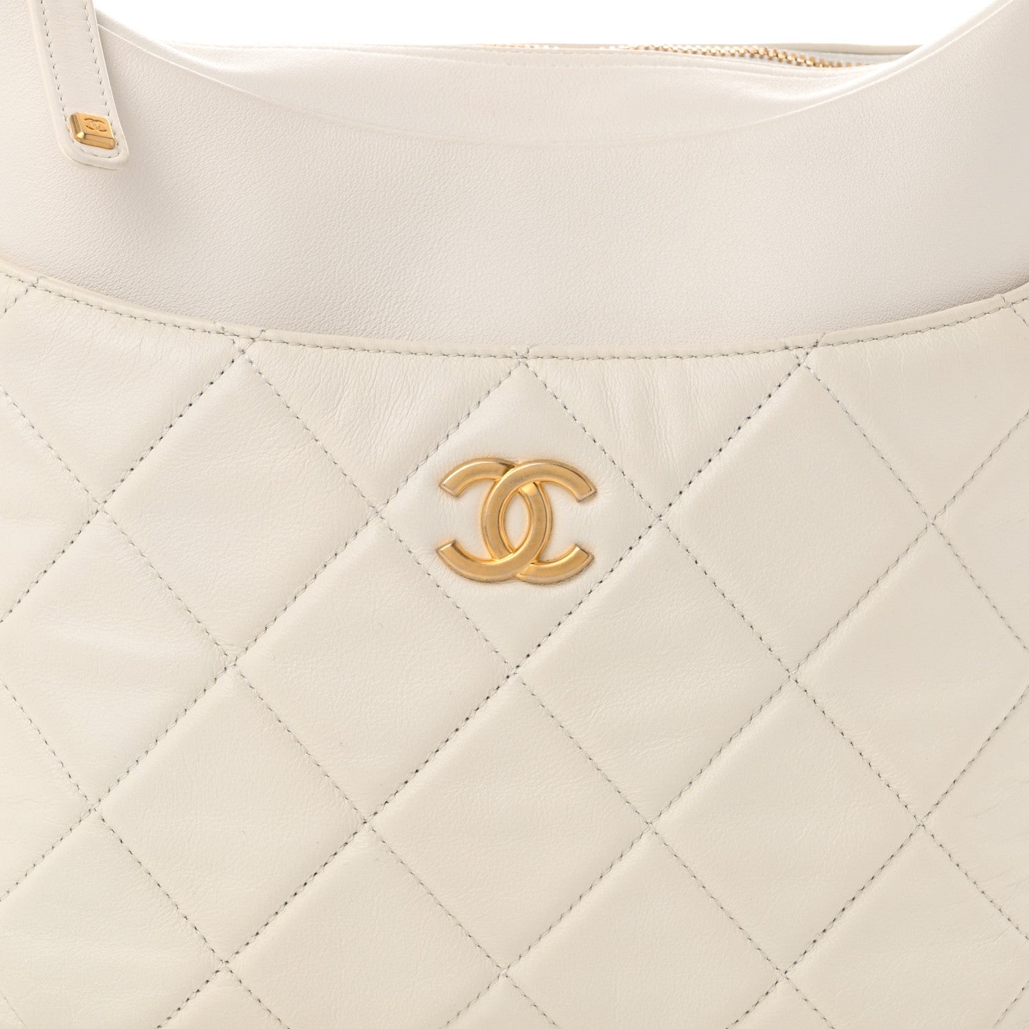 Calfskin Quilted Close To Me Hobo White