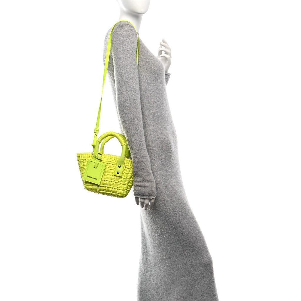 Faux Calfskin XXS Bistro Basket Fluo Yellow