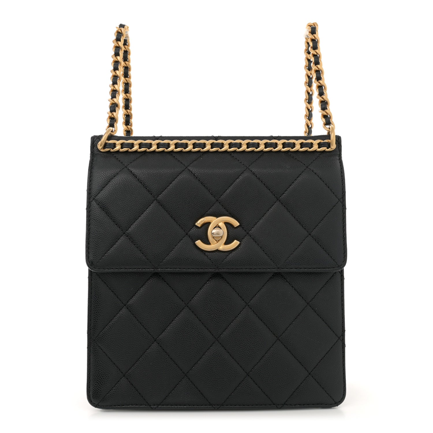 Caviar Quilted Chain Backpack Black