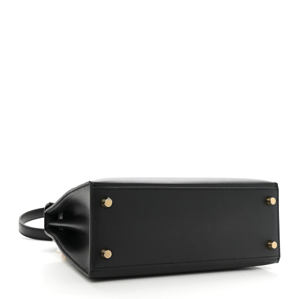 Madame Calfskin Shiny Niloticus Crocodile Kelly Sellier Touch 25 Black