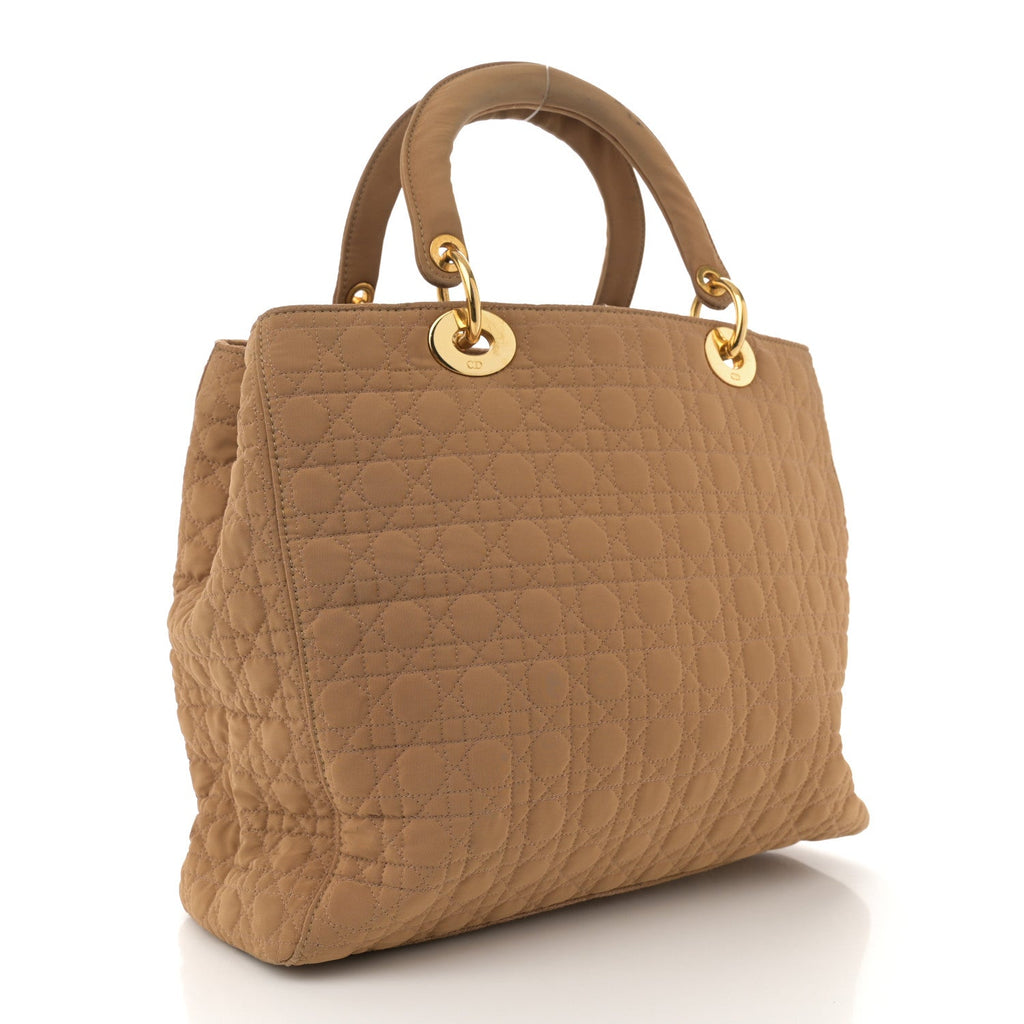 Nylon Cannage Large Lady Dior Tan