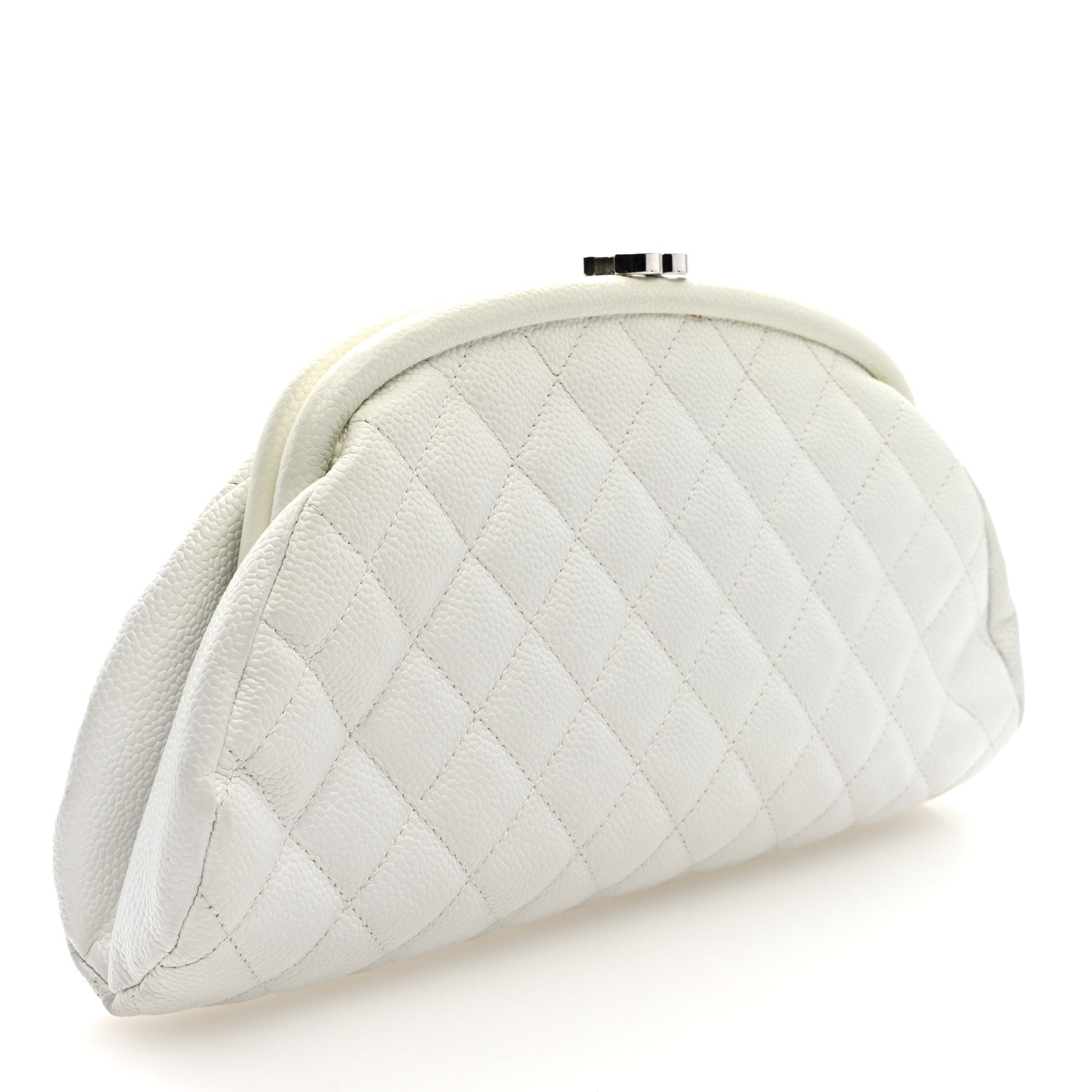 Caviar Quilted Timeless Clutch White