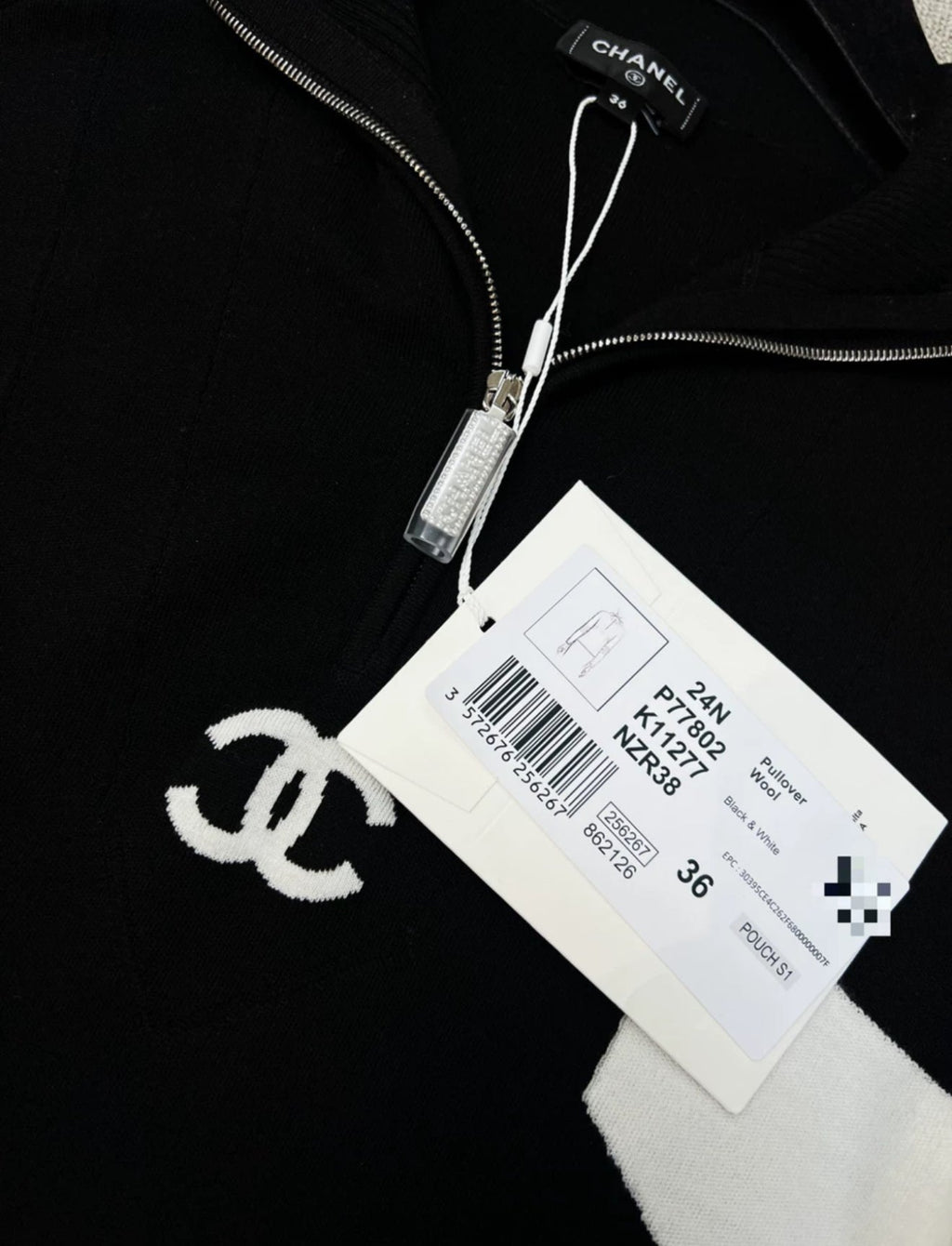 Chanel 24N Black & White Wool Pullover