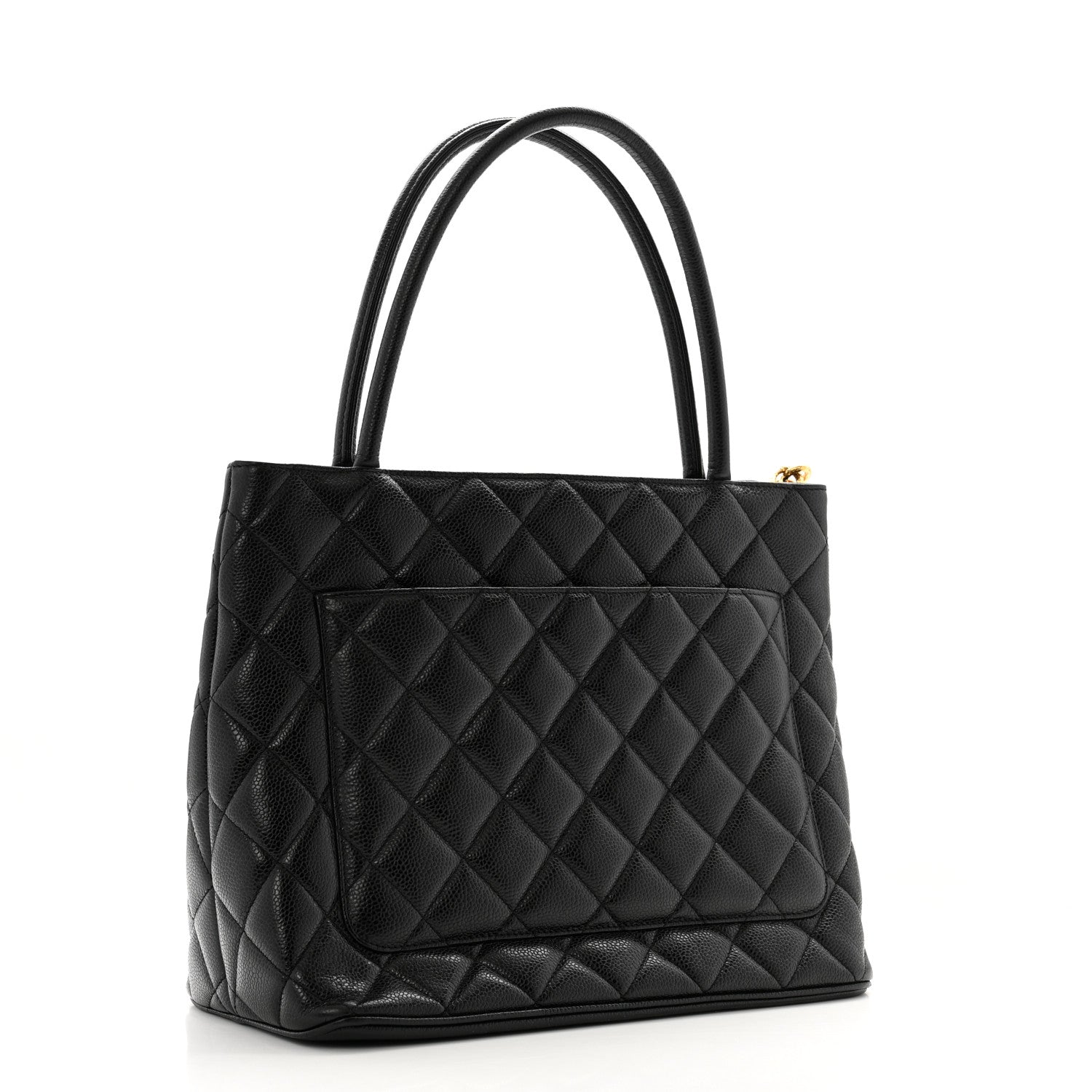 Caviar Quilted Medallion Tote Black