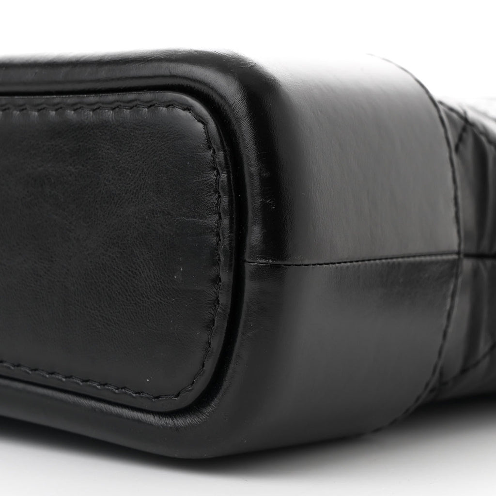 Aged Calfskin Quilted New Medium Gabrielle Hobo Black