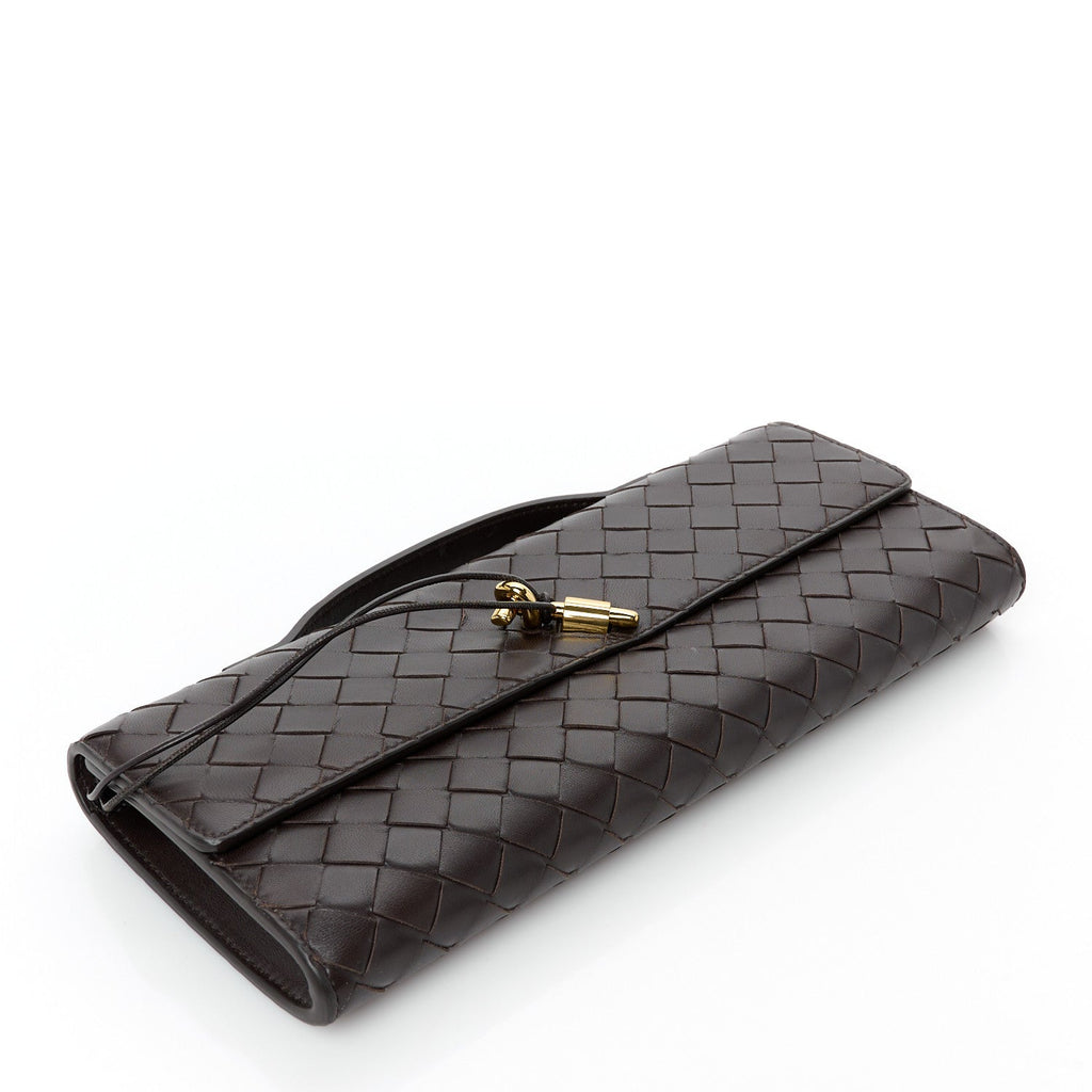 Nappa Intrecciato Long Andiamo Top Handle Clutch Fondant