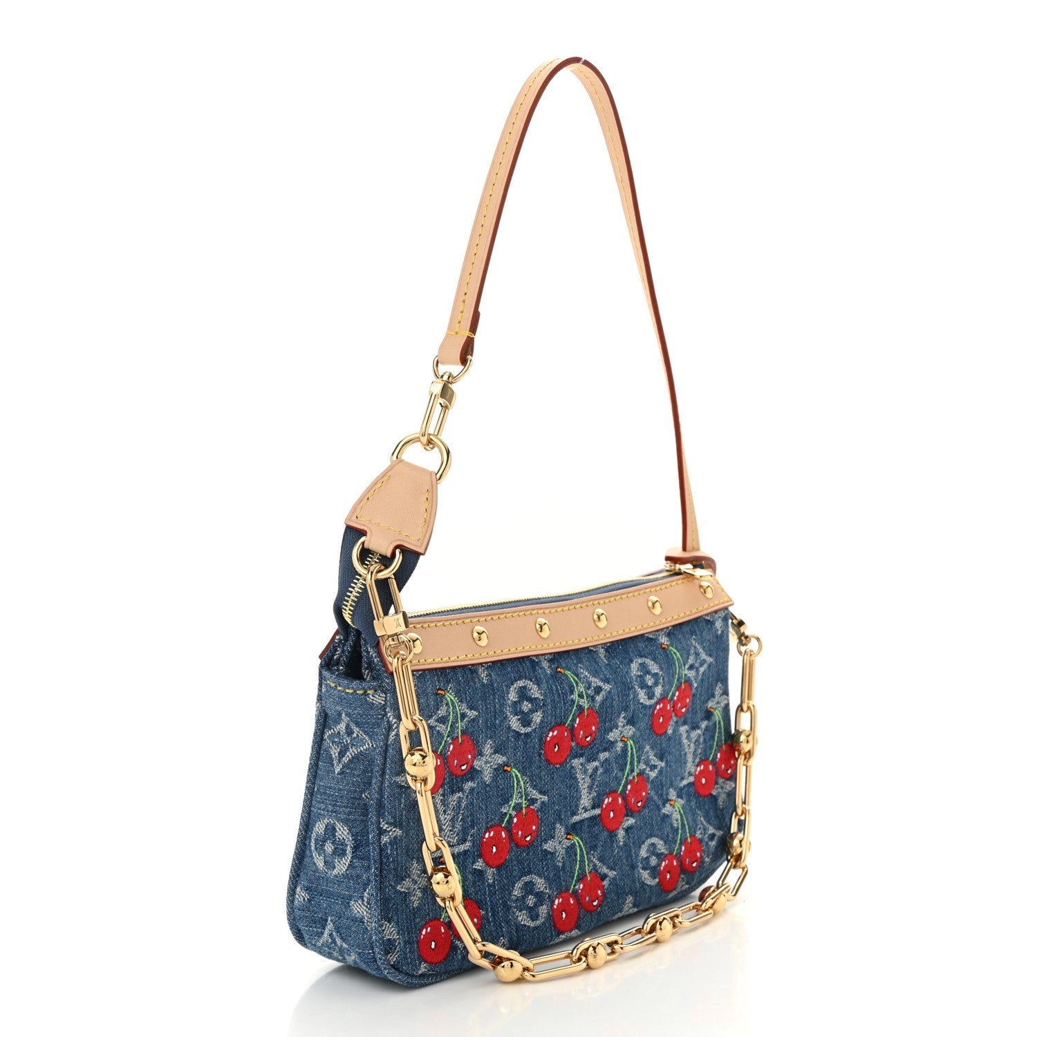 LV X TM Monogram Denim Cerises Pochette Accessories Blue