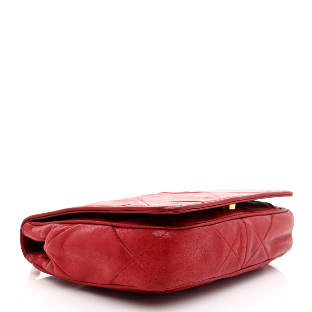 Lambskin Quilted CC Shoulder Bag Red