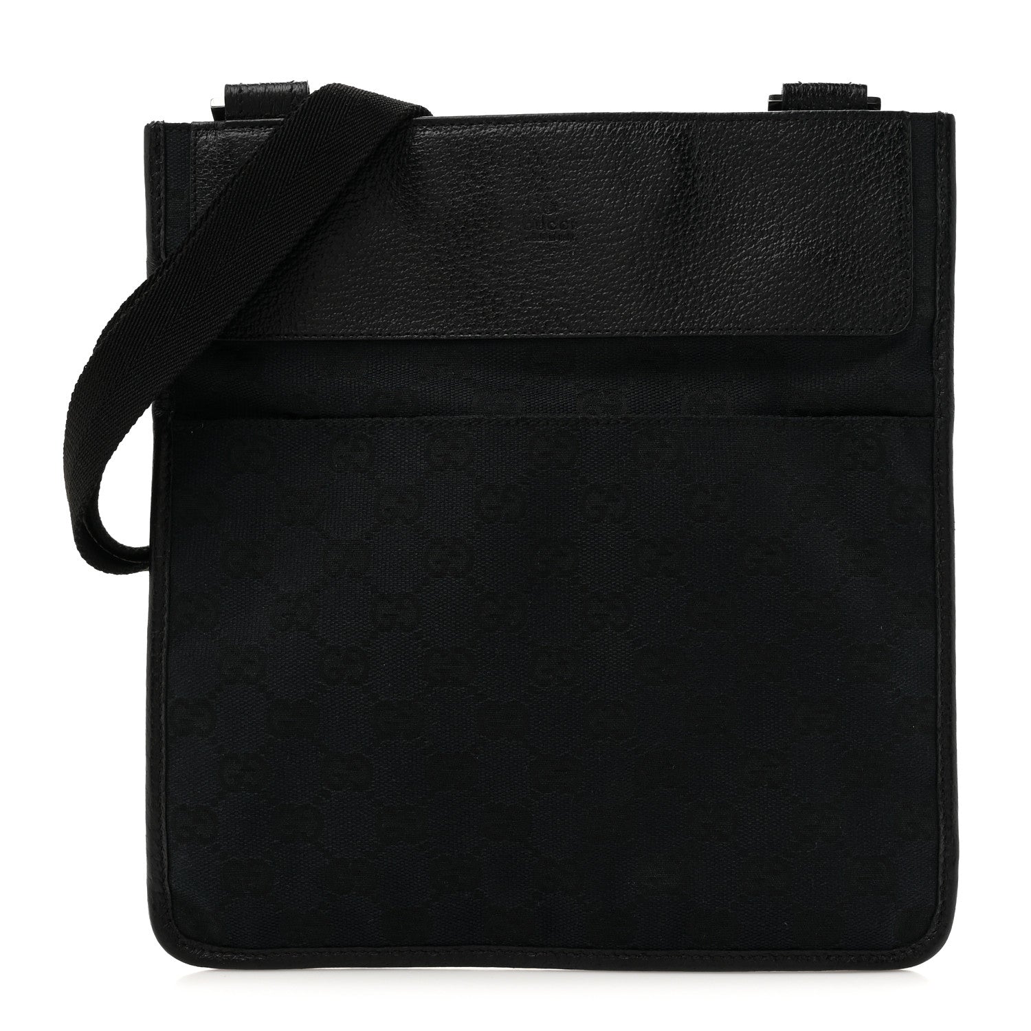 GG Monogram Messenger Crossbody Bag Black