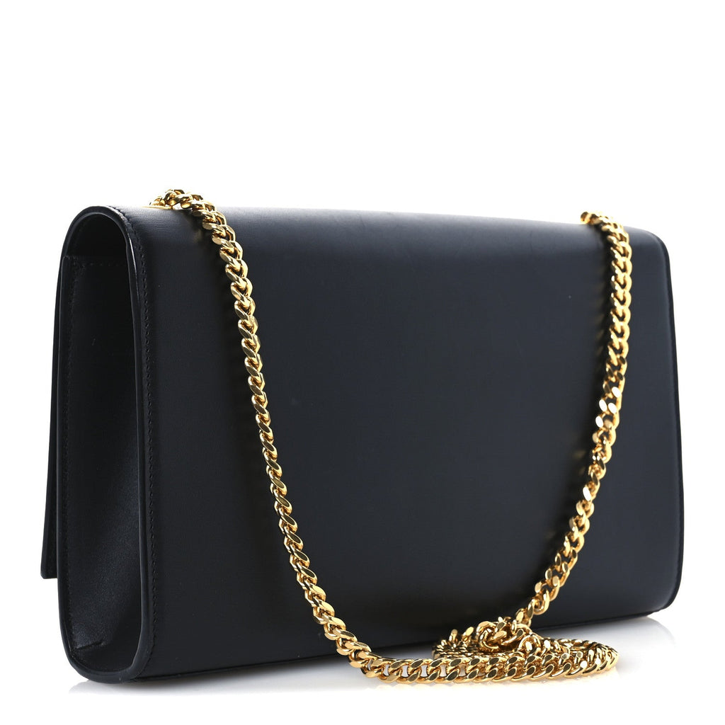 Smooth Calfskin Medium Classic Monogram Kate Tassel Satchel Black
