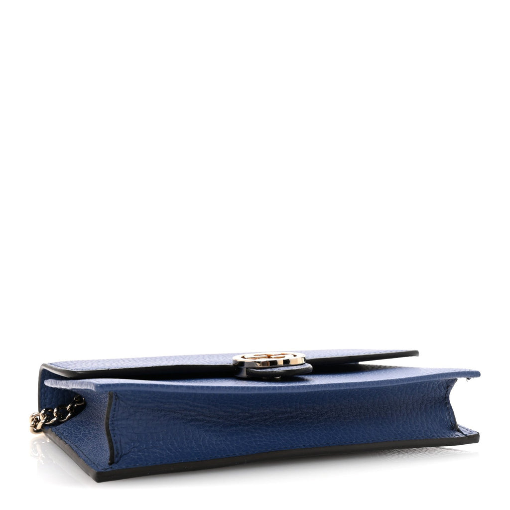 Dollar Calfskin Interlocking G Chain Wallet Caspian