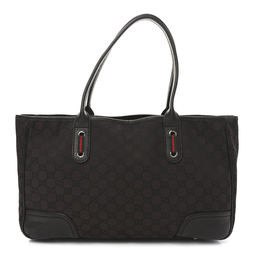 Nylon Monogram Medium Princy Tote  Dark Brown