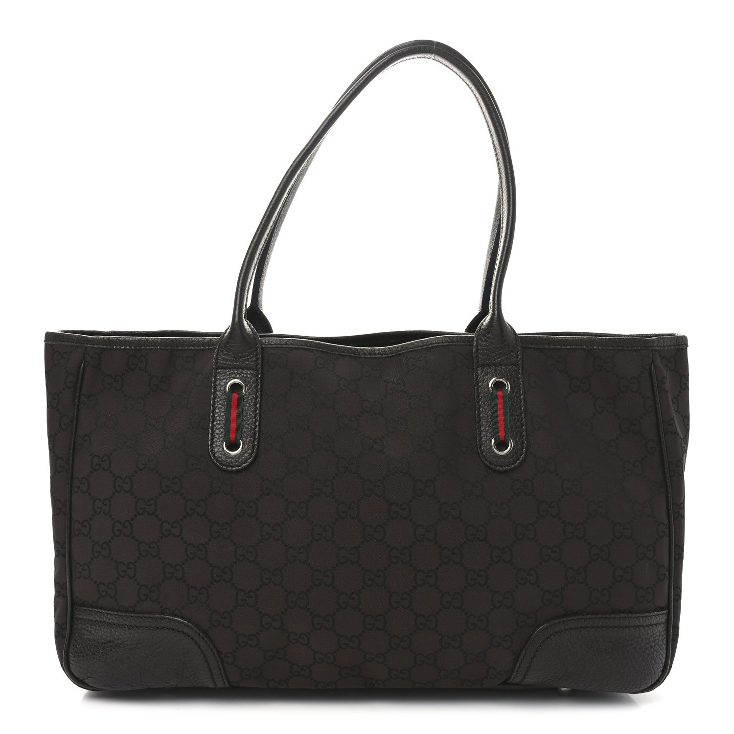 Nylon Monogram Medium Princy Tote  Dark Brown