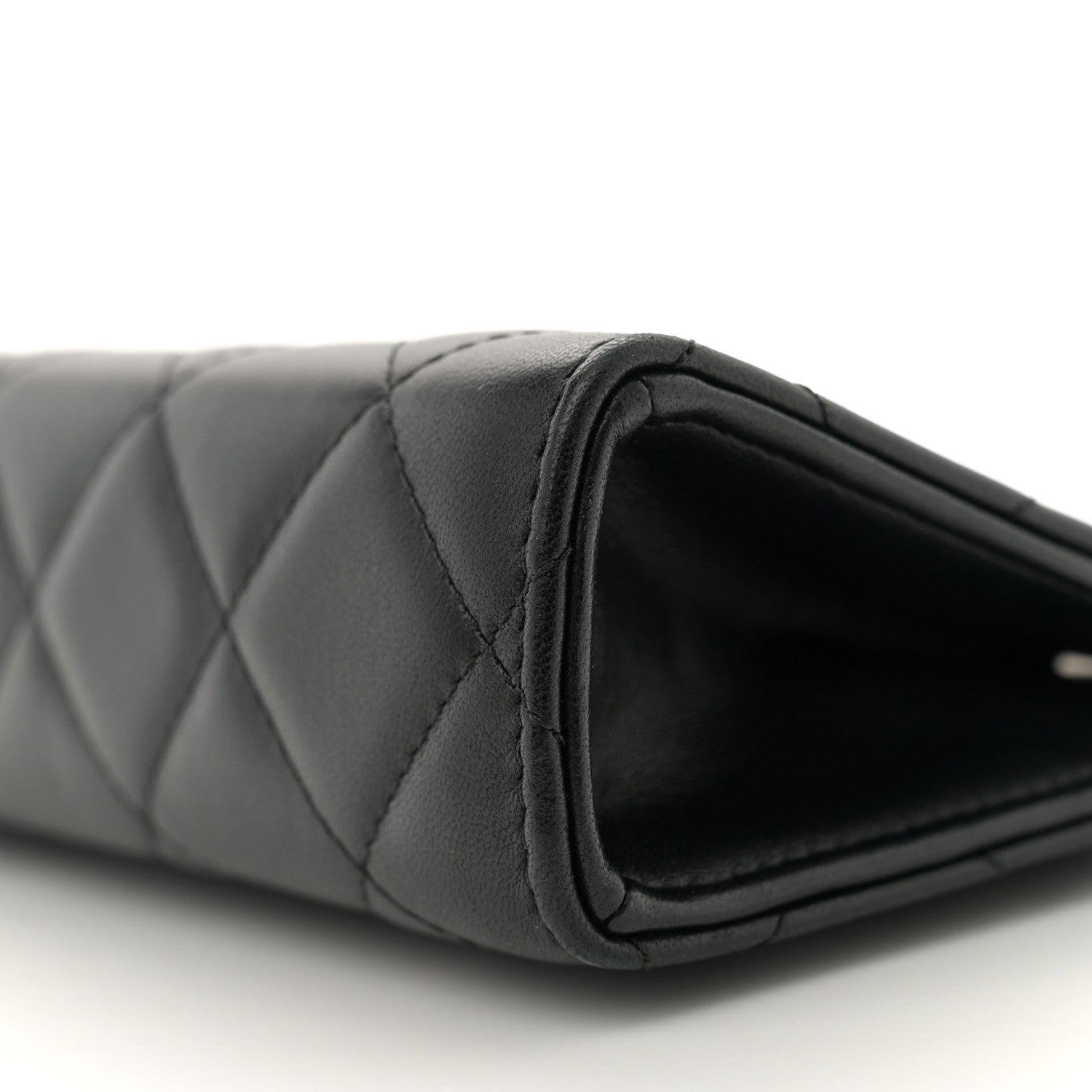 Lambskin Quilted Evening By The Sea Clutch Black