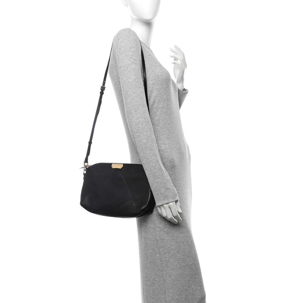 Calfskin Check Embossed Small Chichester Crossbody Clutch Bag Black
