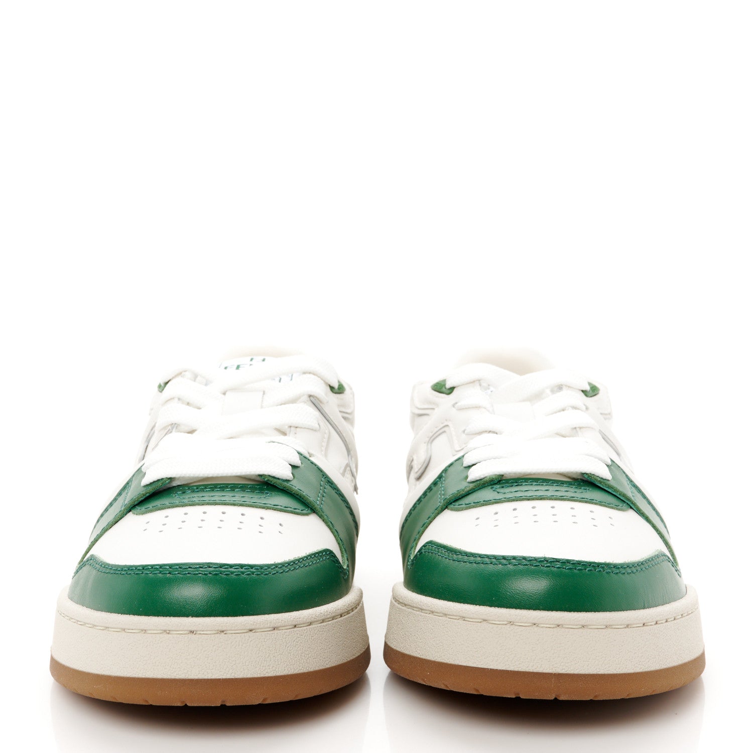 Vitello Mens Fendi Match Low Top Sneakers 8 White Green
