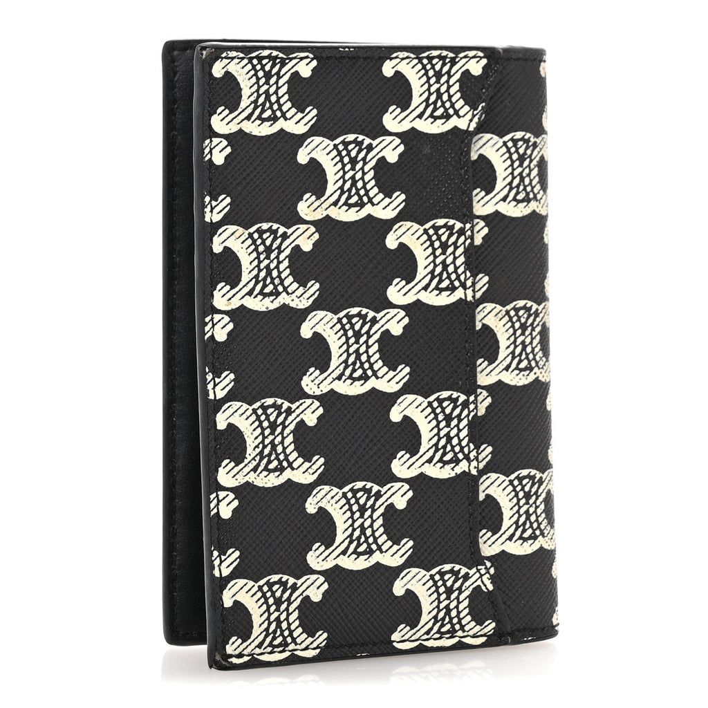 Triomphe Canvas Vertical  Holder Black White