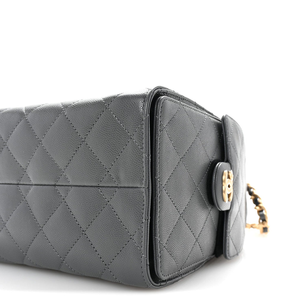 Caviar Quilted Small Chanel 25 Handbag Grey