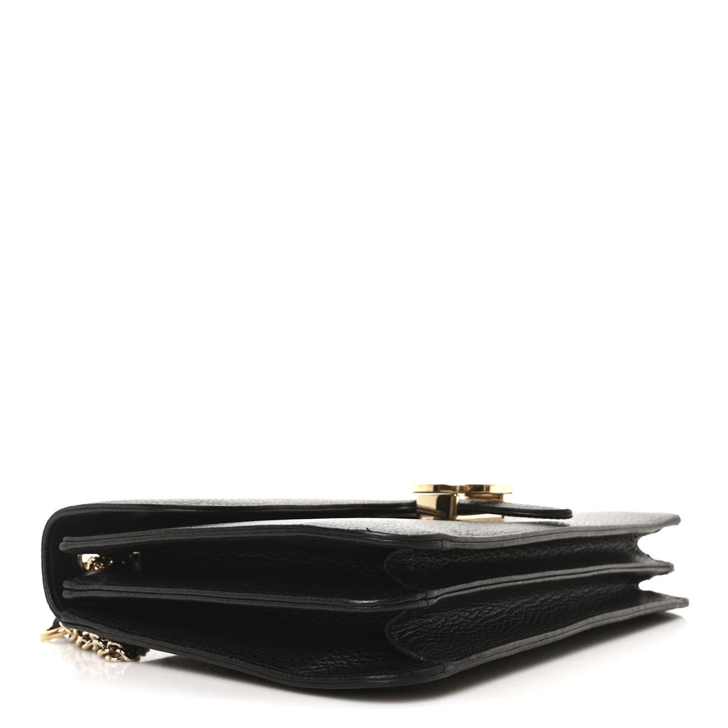 Dollar Calfskin Interlocking G Shoulder Bag Black