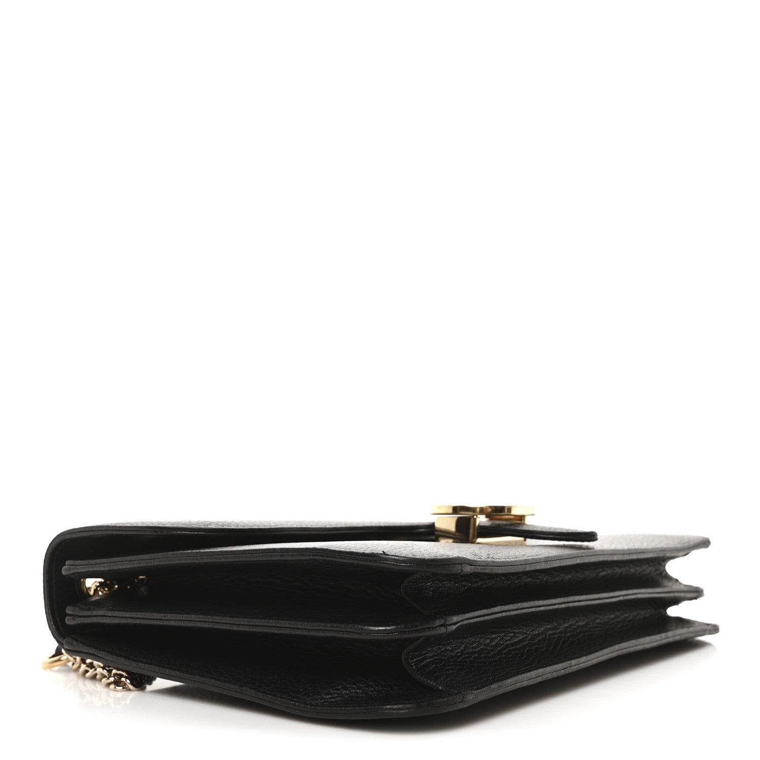 Dollar Calfskin Interlocking G Shoulder Bag Black