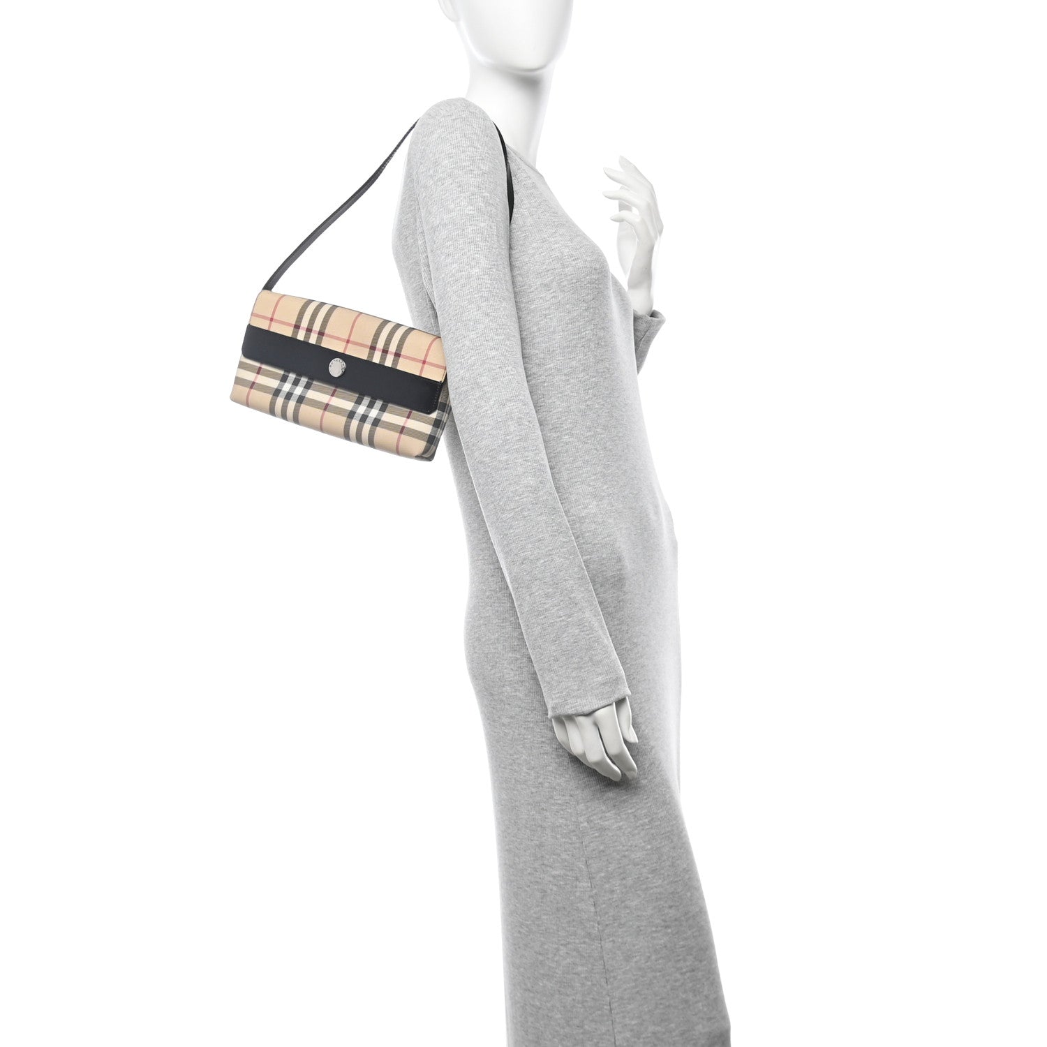 House Check Flap Shoulder Bag Black