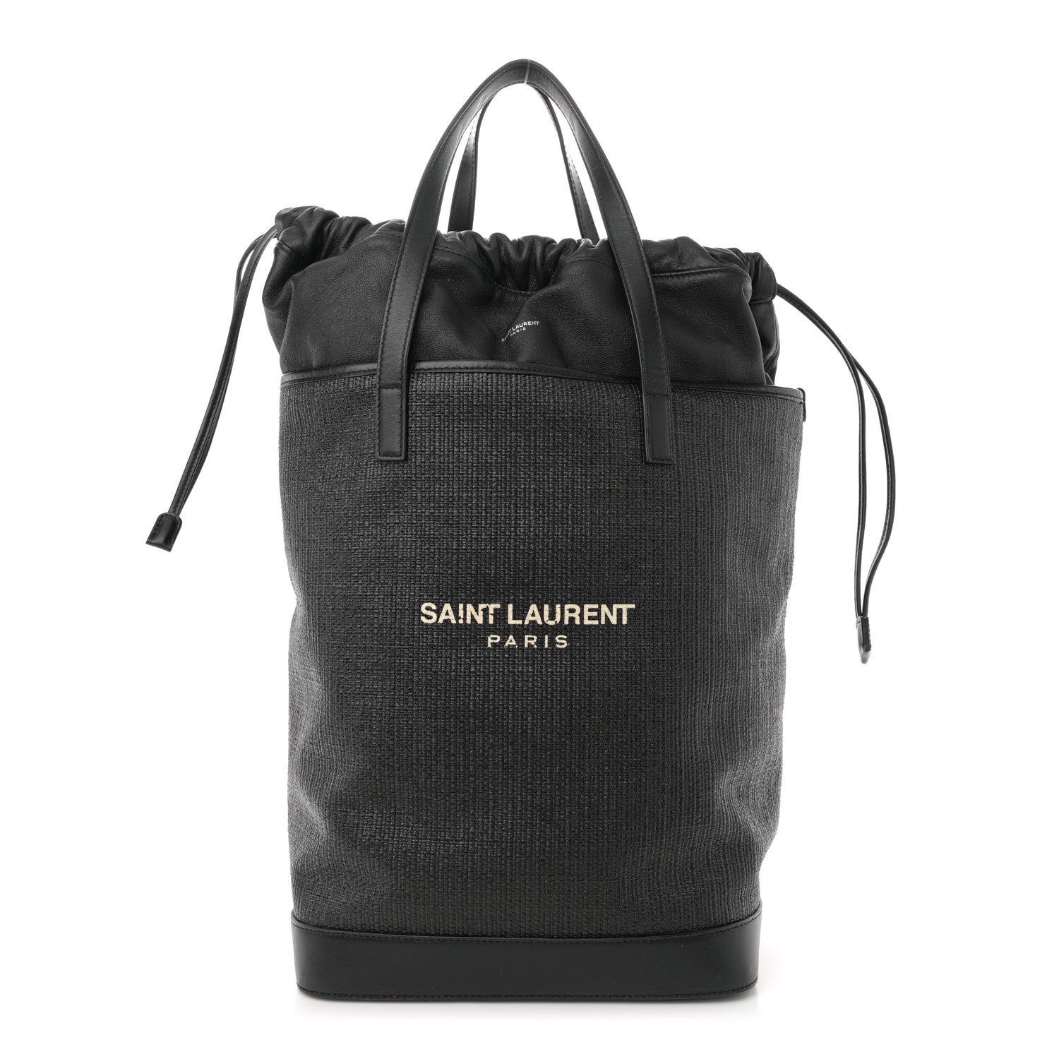 Linen Canvas Teddy Shopping Bag Black