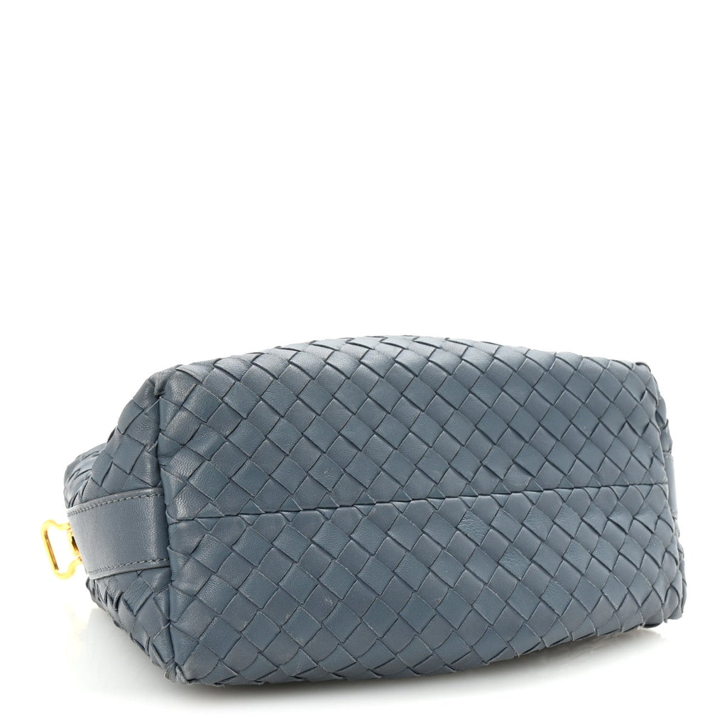 Nappa Intrecciato Large Cosmetic Case Blue