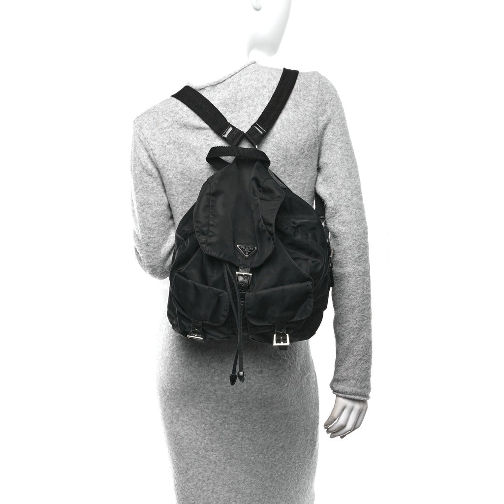 Tessuto Nylon Vitello Backpack Black