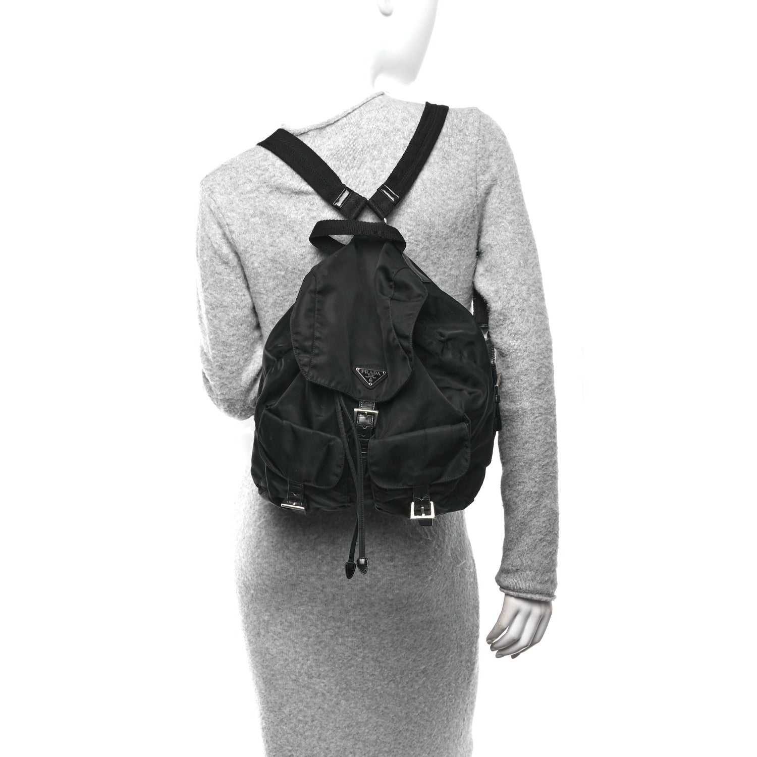 Tessuto Nylon Vitello Backpack Black