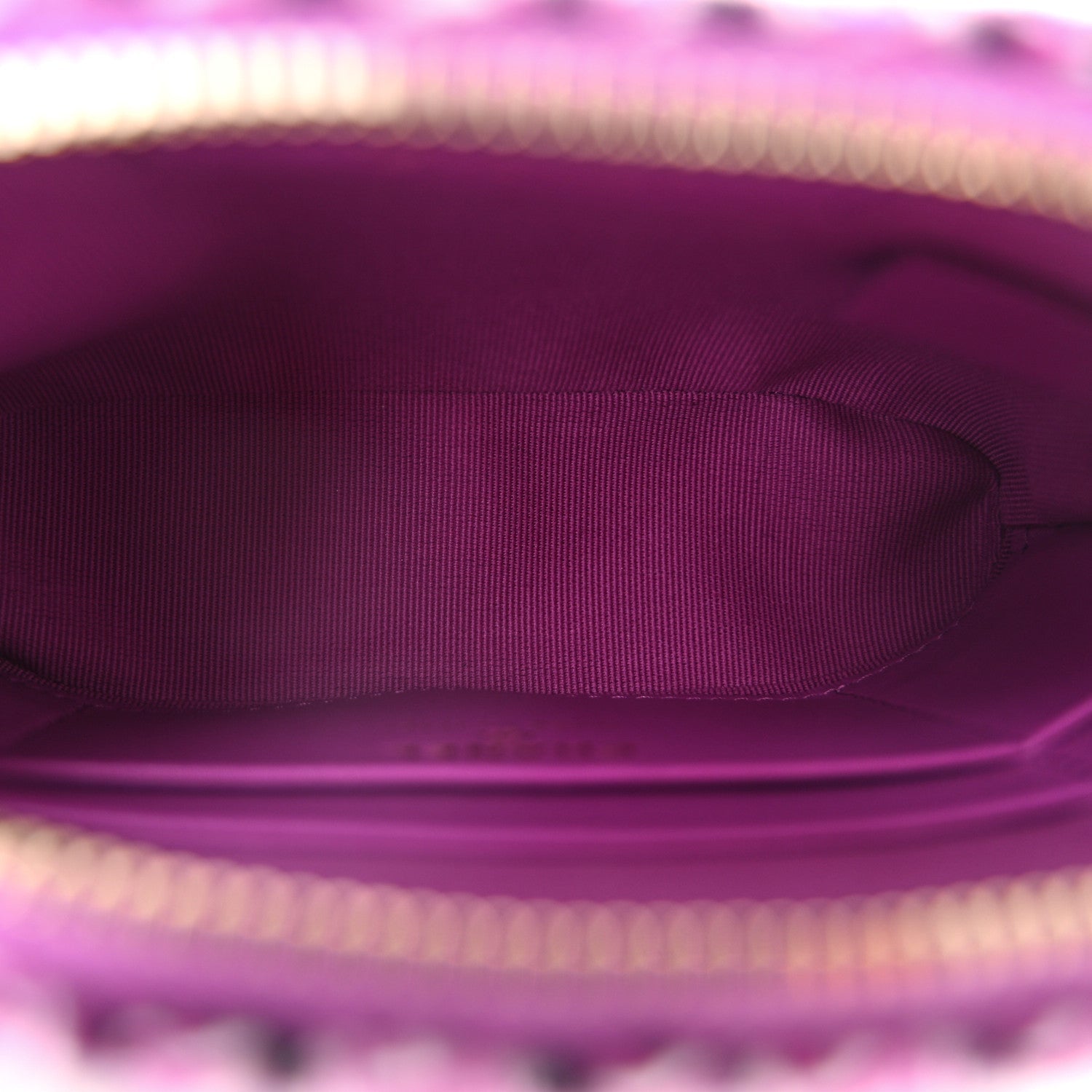 Tweed Quilted Mini Clutch With Chain Purple