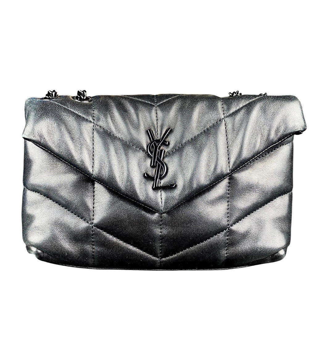Saint Laurent Black Puffer Toy Lou Lou Shoulder Bag