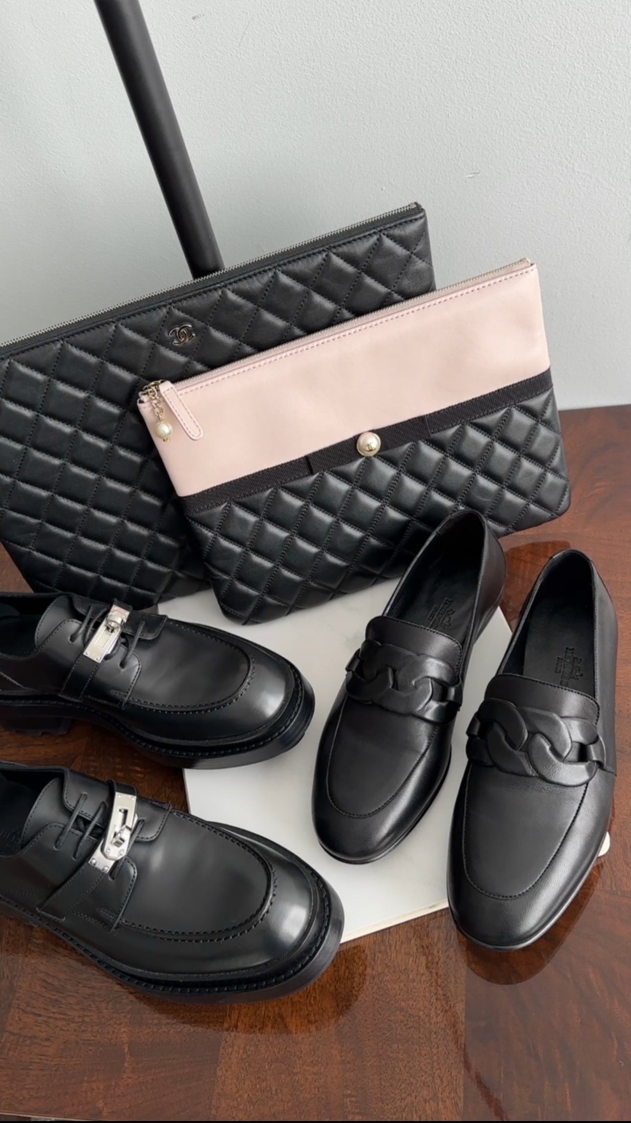Hermes Black Leather First Kelly Oxford Shoes - 37 (EU 37.5)
