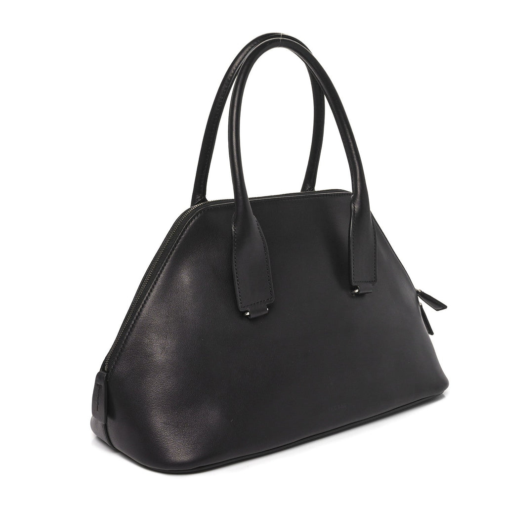 Polished Saddle Calfskin Medium Devon Bag Black
