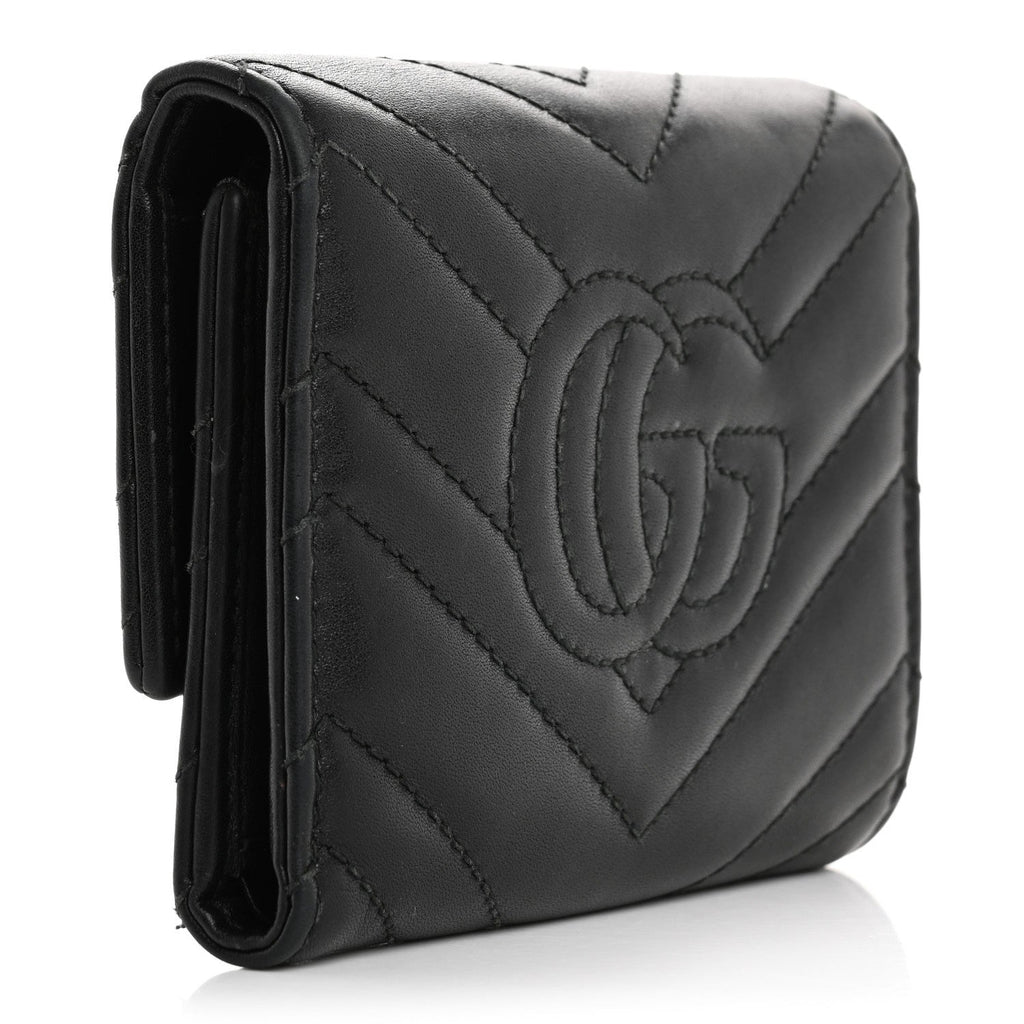 Calfskin Matelasse GG Marmont Wallet Black