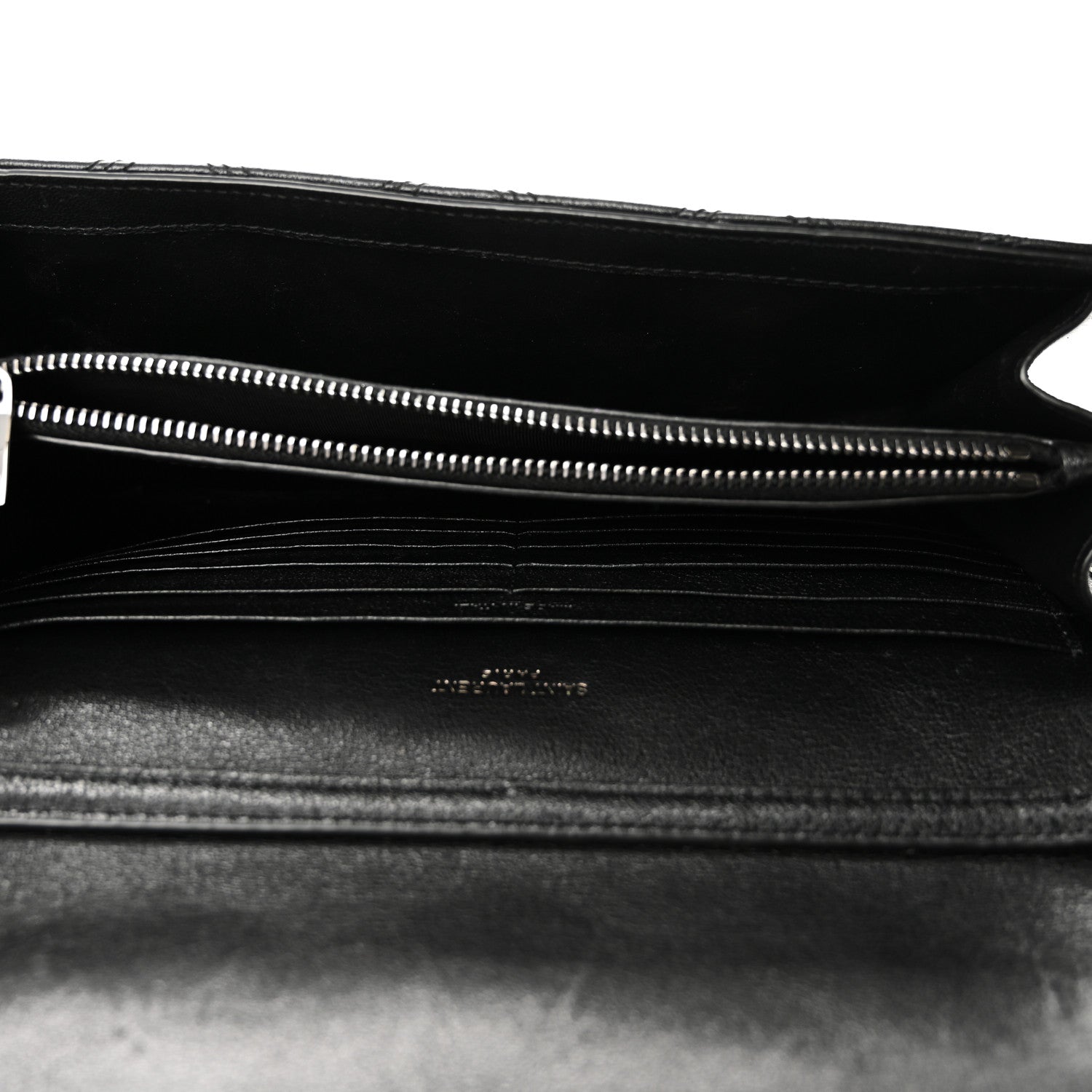 Lambskin Diamond Quilted Becky Chain Wallet Black