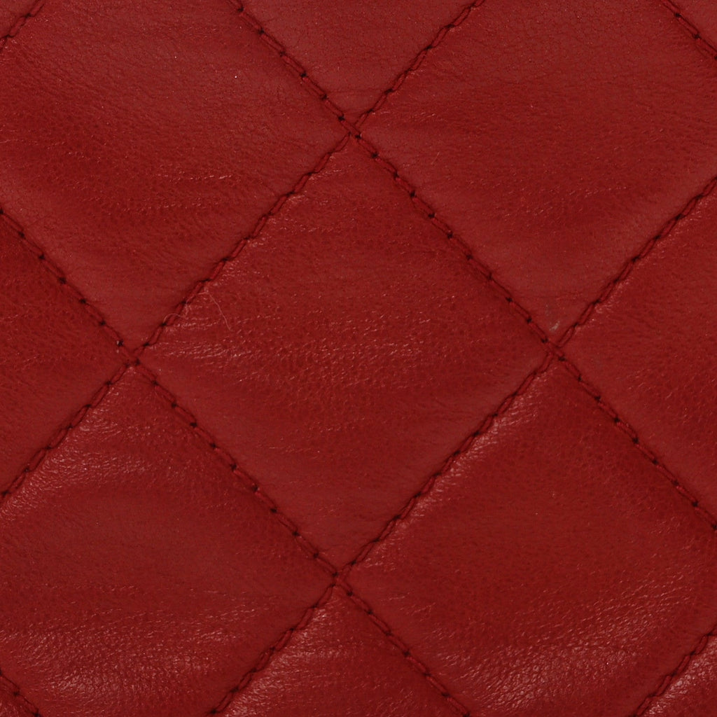 Lambskin Quilted Square Chain Bag Red