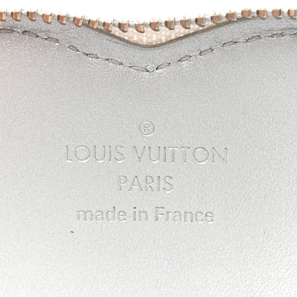 Monogram Mirror Heart Coin Purse Silver